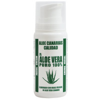 Aloe Canarias Calidad - Aloe Vera Puro 100% Gesichtscreme Spenderflasche 100ml hergestellt auf Teneriffa