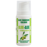 Aloe Canarias Calidad - Olive-Aloe Aloe Vera con Aceite de Oliva Gesichtscreme Spenderflasche 100ml hergestellt auf Teneriffa