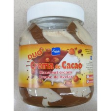 Emicela - Duo Crema de Cacao Schoko-Haselnuss-Milchcreme Aufstrich 750g Glas hergestellt auf Gran Canaria
