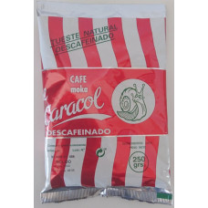 Caracol - Café Moka el Caracol Grano Tueste Natural molido Descafeinado Kaffee gemahlen 250g Tüte hergestellt auf Teneriffa