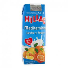 Millac - Mediterranea Leche y Frutas Fruchtmilch 200ml Tetrapack hergestellt auf Gran Canaria