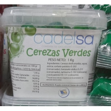 Cadelsa - Cerezas Verdes Kirschen entsteint grün 1kg Becher hergestellt auf Gran Canaria