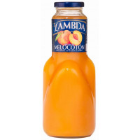 Lambda - Melocoton Peach Pfirsich-Saft 1l Glasflasche hergestellt auf Gran Canaria