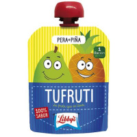 Libby's - Tufruti Pera-Pina Birne-Ananas-Smoothie Quetschtüte für Kinder 90g hergestellt auf Teneriffa
