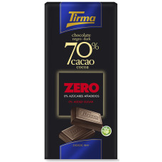 Tirma - Chocolate Negro 70% Cacao ZERO sin Azucar dunkle Schokolade zuckerfrei 75g hergestellt auf Gran Canaria