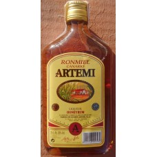 Artemi - Ronmiel Canario Ron Miel Honigrum 350ml 20% Vol. flache Glasflasche hergestellt auf Gran Canaria