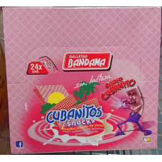 Bandama - Cubanitos Snacks Barquillo Relleno sin lactosa Waffeln mit Cremefüllung laktosefrei 24x 28g 672g hergestellt auf Gran Canaria