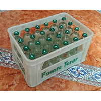 Fuenteror - Agua con gas Mineralwasser mit Kohlensäure 330ml x 24 Glasflaschen Kronkorken Kasten hergestellt auf Gran Canaria