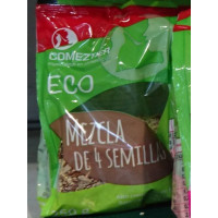 Comeztier - Eco Mezcla De 4 Semillas Lino Marron, Mijo Pelado, Seamo, Pipas de Girasol 4-Kerne-Mischung Bio 250g Tüte hergestellt auf Teneriffa