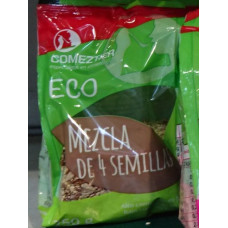 Comeztier - Eco Mezcla De 4 Semillas Lino Marron, Mijo Pelado, Seamo, Pipas de Girasol 4-Kerne-Mischung Bio 250g Tüte hergestellt auf Teneriffa