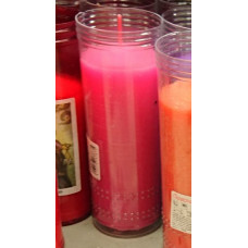 Canaryceras - Velon el Faro Forro Kerze rosa im transparenten Glas Trauerkerze groß hergestellt auf Teneriffa