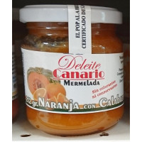 Deleite Canario Mermelada - Naranja con Calabaza Orangen-Kürbis-Konfitüre 212g Glas hergestellt auf Gran Canaria