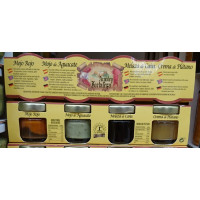 Argodey Fortaleza - Set Pack de Mini 4x 60g Glas Crema de Platano, Melaza de Cana, Mojo de Aguacate, Mojo Rojo hergestellt auf Teneriffa