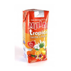Millac - Tropical Leche y Frutas Fruchtmilch 200ml Tetrapack hergestellt auf Gran Canaria