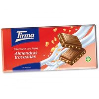 Tirma - Chocolate con Leche Almendras con troceadas Milchschokolade mit Mandeln 250g hergestellt auf Gran Canaria