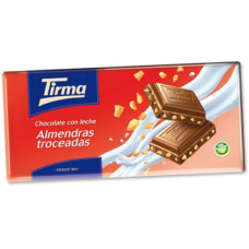 Tirma - Chocolate con Leche Almendras con troceadas Milchschokolade mit Mandel 150g hergestellt auf Gran Canaria