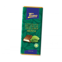 Tirma - Chocolate Relleno Crema Sabor de Menta Pfefferminz-Vollmilchschokolade 98g hergestellt auf Gran Canaria