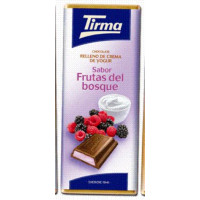 Tirma - Chocolate Sabor Frutas de Bosque Vollmilchschokolade Waldfrucht-Cremefüllung 95g hergestellt auf Gran Canaria