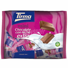 Tirma - mini Chocolate con Leche Extra Schokoladen-Täfelchen im Beutel 210g hergestellt auf Gran Canaria
