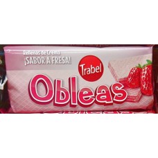 Trabel - Obleas Rellenas Sabor Fresa Erdbeer-Waffeln 90g hergestellt auf Gran Canaria