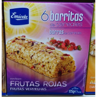 Emicela - 6 Barritas de cereales con Frutas Rojas Müsliriegel 125g hergestellt auf Gran Canaria