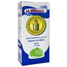 La Medalla - Leche Entera Menos Calorias H-Milch UHT halbfett 1,0% 1l Tetrapack hergestellt auf Gran Canaria